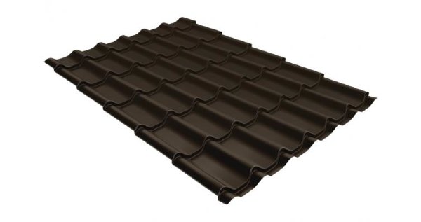 Металлочерепица классик 0,5 Satin RR 32 темно-коричневый купить в Мурманске