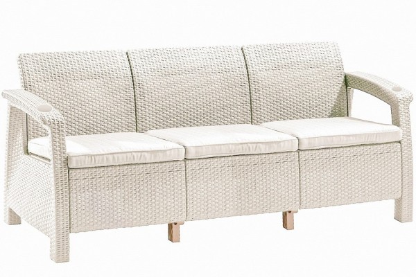 Трёхместный диван  Yalta Sofa 3 Seat белый купить в Мурманске