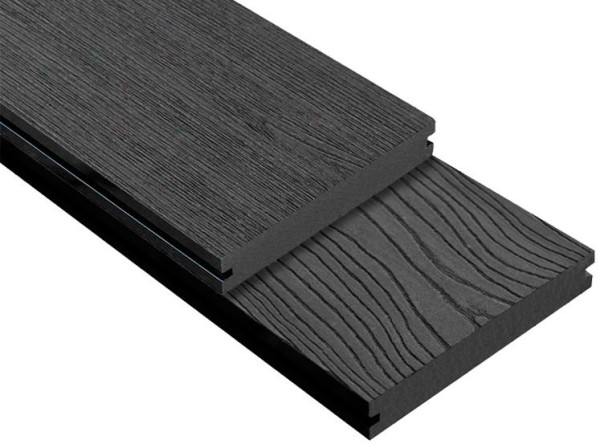 Террасная доска ДПК Outdoor 3D полнотелая STORM/OCEAN BLACK черная купить в Мурманске