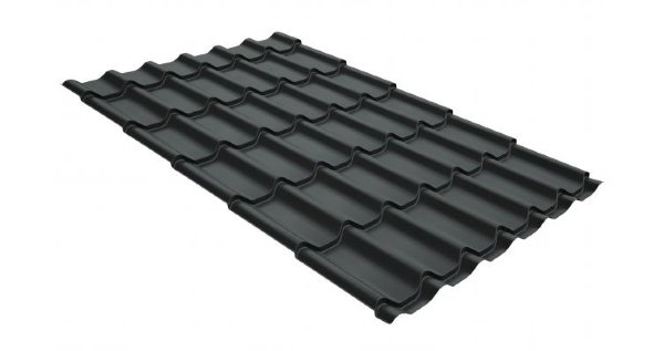 Металлочерепица классик GL 0,5 GreenCoat Pural Matt RR 23 темно-серый (RAL 7024 мокрый асфальт) купить в Мурманске