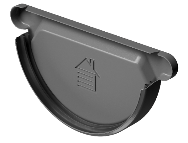 Заглушка желоба D125 Döcke STAL PREMIUM Графит, (RAL 7024) купить в Мурманске