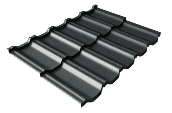 Металлочерепица модульная Квинта Uno Grand Line c 3D резом 0,5 Satin RAL 7016 антрацитово-серый купить в Мурманске