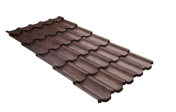 Металлочерепица квинта плюс с  3D резом 0,45 Safari Twincolor Brown купить в Мурманске