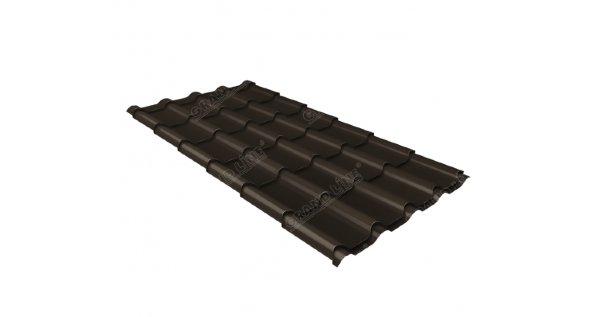 Металлочерепица камея GL 0,5 GreenCoat Pural matt RR 32 темно-коричневый (RAL 8019 серо-коричневый) купить в Мурманске