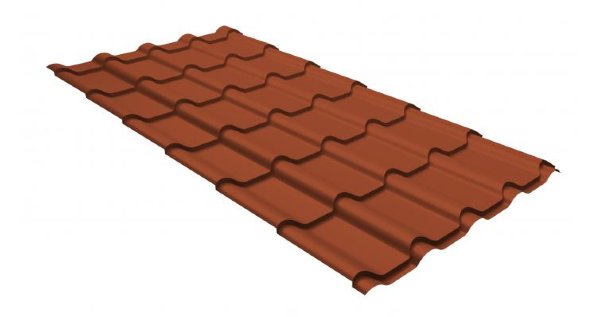Металлочерепица камея GL 0,5 GreenCoat Pural RR 750 кирпично-красный (RAL 8004 терракота) купить в Мурманске