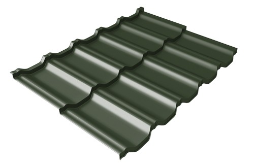 Металлочерепица модульная Квинта Uno Grand Line c 3D резом 0,5 GreenСoat Pural RR 11 темно-зеленый (RAL 6020 хромовая зелень) купить в Мурманске