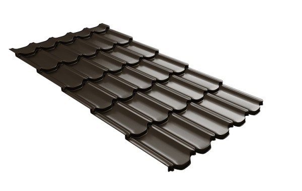 Металлочерепица квинта плюс с 3D резом 0,5 GreenСoat Pural Matt RR 32 темно-коричневый (RAL 8019 серо-коричневый) купить в Мурманске