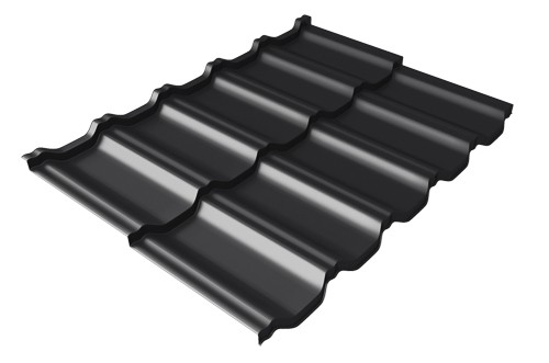 Металлочерепица модульная Квинта Uno Grand Line c 3D резом 0,5 Quarzit lite RAL 9005 черный купить в Мурманске