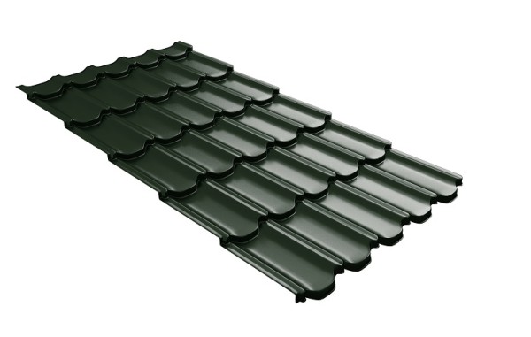 Металлочерепица квинта плюс с 3D резом 0,5 GreenСoat Pural RR 11 темно-зеленый (RAL 6020 хромовая зелень) купить в Мурманске