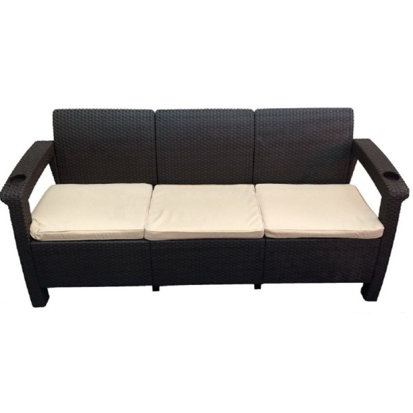 Трёхместный диван  Yalta Sofa 3 Seat венге купить в Мурманске