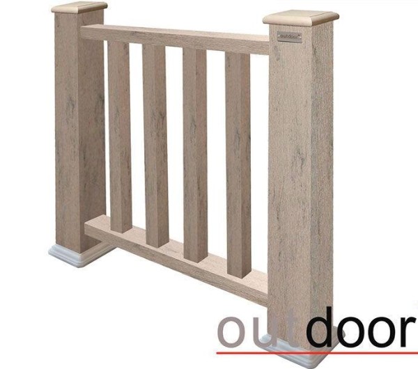 Ограждение из ДПК Outdoor Классик 3D STORM серый микс купить в Мурманске