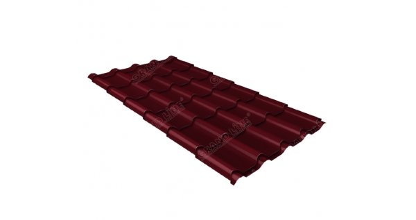 Металлочерепица камея 0,5 Satin RAL 3005 красное вино купить в Мурманске