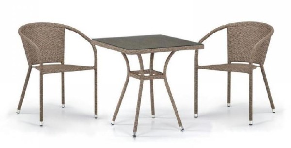 Комплект плетеной мебели AFINA из иск. ротанга T282BNT/Y137C-W56 Light Brown 2Pcs купить в Мурманске