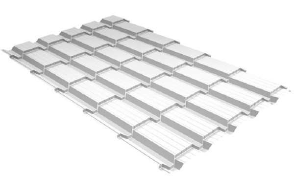 Металлочерепица GL квадро профи 0,5 Satin RAL 9003 сигнальный белый купить в Мурманске