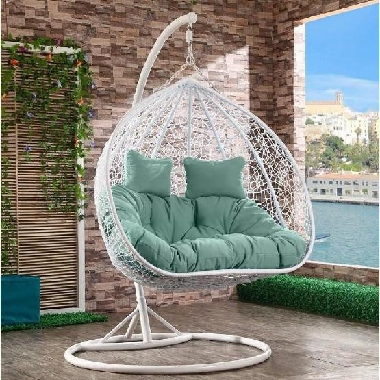 Кресло Подвесное из искусственного ротанга AFM-109A White/Green купить в Мурманске