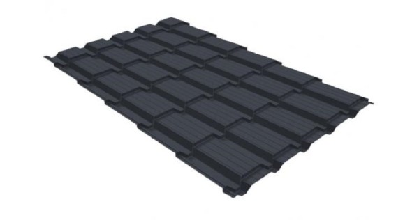 Металлочерепица GL квадро профи 0,5 GreenCoat Pural RR 23 темно-серый (RAL 7024) мокрый асфальт купить в Мурманске