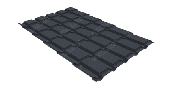 Металлочерепица GL квадро профи 0,5 Satin RAL 7024 мокрый асфальт купить в Мурманске