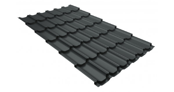 Металлочерепица квинта плюс 0,5 GreenCoat Pural Matt RR 23 темно-серый (RAL 7024 мокрый асфальт) купить в Мурманске