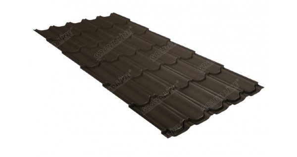 Металлочерепица квинта плюс 0,5 GreenCoat Pural Matt RR 32 темно-коричневый (RAL 8019 серо-коричневый) купить в Мурманске